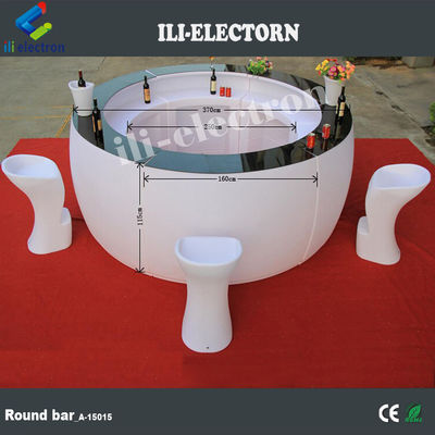 Recarregável PE plástico LED redondo Night Club Bar Counter Mobiliário comercial