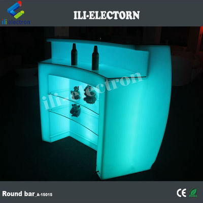 Recarregável PE plástico LED redondo Night Club Bar Counter Mobiliário comercial