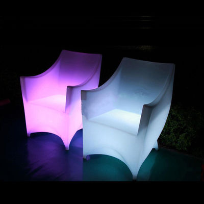 PE plástico LED iluminado cadeira de mobiliário RGB com bateria de lítio recarregável