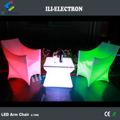 PE plástico LED iluminado cadeira de mobiliário RGB com bateria de lítio recarregável