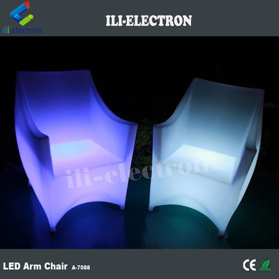 PE plástico LED iluminado cadeira de mobiliário RGB com bateria de lítio recarregável