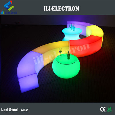 Móveis inteligentes de exterior LED com banquinho curvo LED