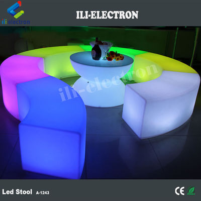 Móveis inteligentes de exterior LED com banquinho curvo LED