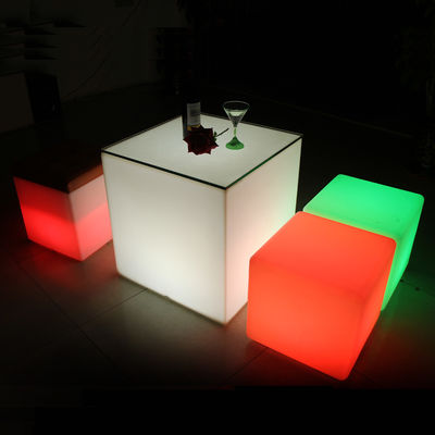 PE Material Cadeira de Cubo Iluminada, Cadeira de Cubo LED Iluminada