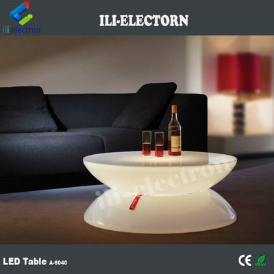 Iluminação com comando remoto RGB, mesa redonda de plástico