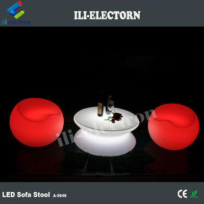 Iluminação com comando remoto RGB, mesa redonda de plástico