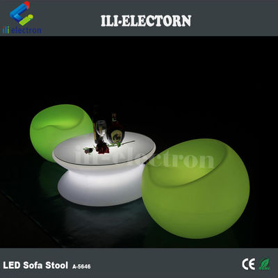 Iluminação com comando remoto RGB, mesa redonda de plástico