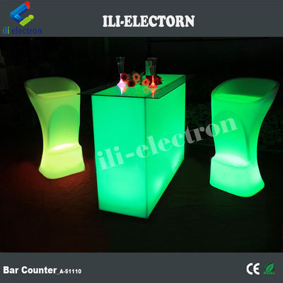 Rectangular Iluminado Mesa de Bar Impermeável Para jardim ao ar livre