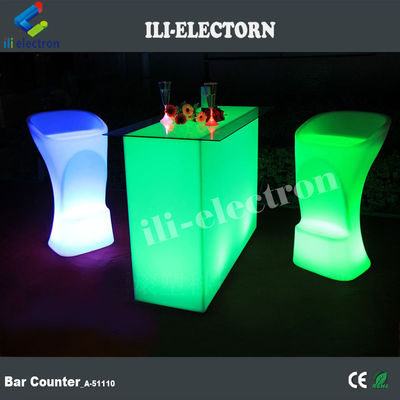 Rectangular Iluminado Mesa de Bar Impermeável Para jardim ao ar livre