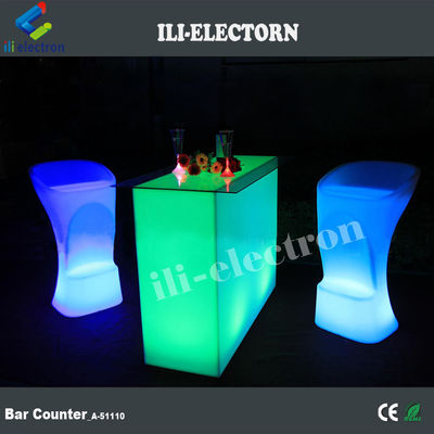 Rectangular Iluminado Mesa de Bar Impermeável Para jardim ao ar livre