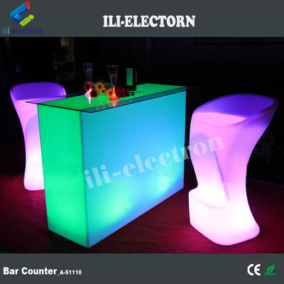 Rectangular Iluminado Mesa de Bar Impermeável Para jardim ao ar livre