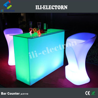 Rectangular Iluminado Mesa de Bar Impermeável Para jardim ao ar livre