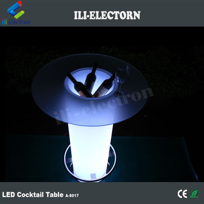 Mesa de Cocktail LED, mesa de café iluminada com balde de gelo.