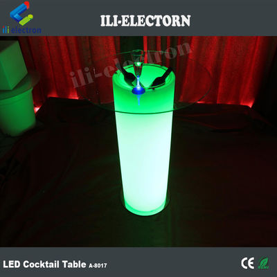 Mesa de Cocktail LED, mesa de café iluminada com balde de gelo.