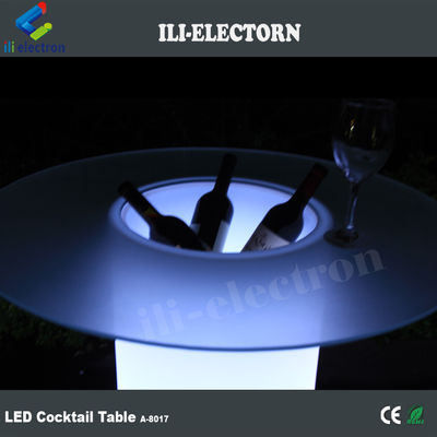 Mesa de Cocktail LED, mesa de café iluminada com balde de gelo.