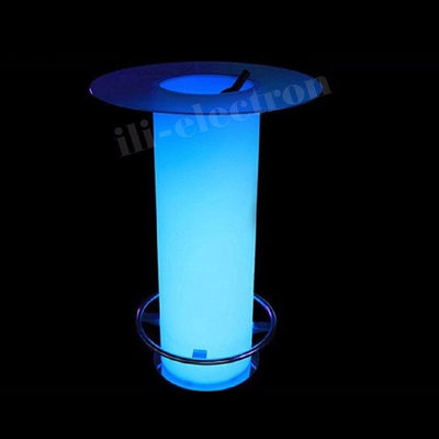 de plástico Iluminado LED Ice Bucket Table w/Glass para clube noturno