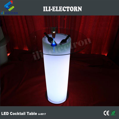 de plástico Iluminado LED Ice Bucket Table w/Glass para clube noturno