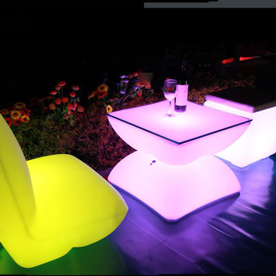 PE Plástico LED Móveis Brilhantes, Mesas de Cocktail Brilhantes 16 Cores Cambiaveis