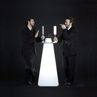 Mobiliário de barra com iluminação RGB de topo alto, mesa de cocktail led