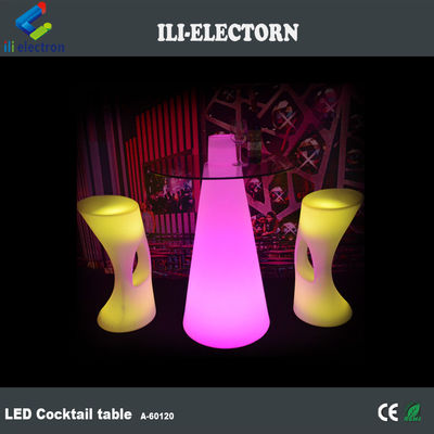 Mobiliário de barra com iluminação RGB de topo alto, mesa de cocktail led