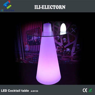 Mobiliário de barra com iluminação RGB de topo alto, mesa de cocktail led