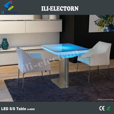 Mobiliário LED Mesa de bar brilhante de plástico para hotel villa