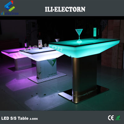 Mobiliário LED Mesa de bar brilhante de plástico para hotel villa