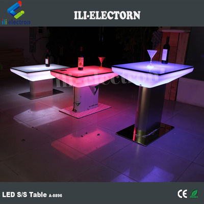 Mobiliário LED Mesa de bar brilhante de plástico para hotel villa