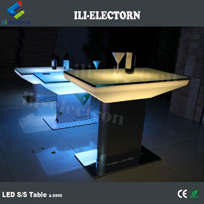 Mobiliário de bar colorido LED mesa brilhante iluminação mesa de café