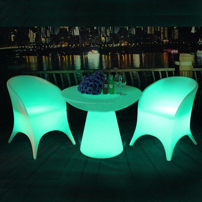 Mesa de jantar LED recarregável de plástico luminosa para uso doméstico