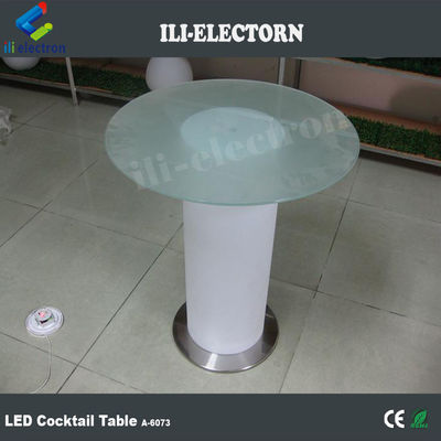 Tabela de coquetéis de vidro iluminada