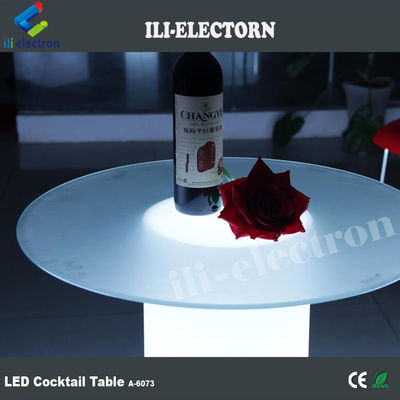 Tabela de coquetéis de vidro iluminada