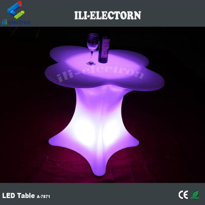 Mobiliário em forma de flor LED brilhante Mesa de café para comercial