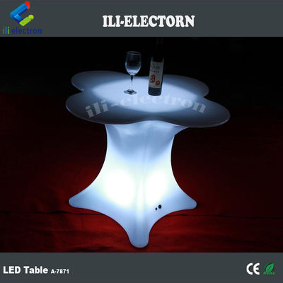 Mobiliário em forma de flor LED brilhante Mesa de café para comercial