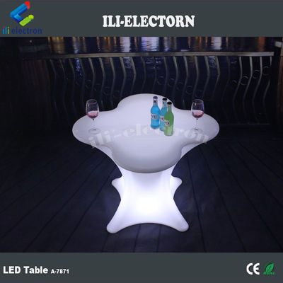 Mobiliário em forma de flor LED brilhante Mesa de café para comercial