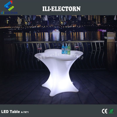 Mobiliário em forma de flor LED brilhante Mesa de café para comercial