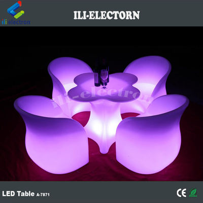 Mobiliário de bar de mesa iluminada em forma de flor