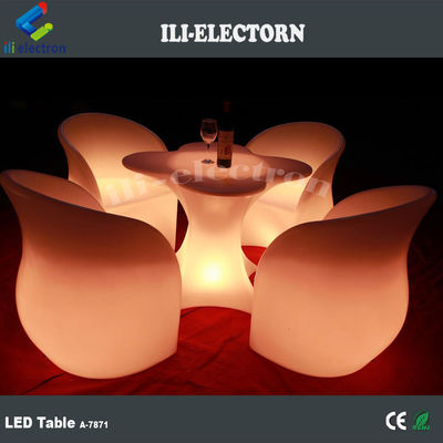 Mobiliário de bar de mesa iluminada em forma de flor