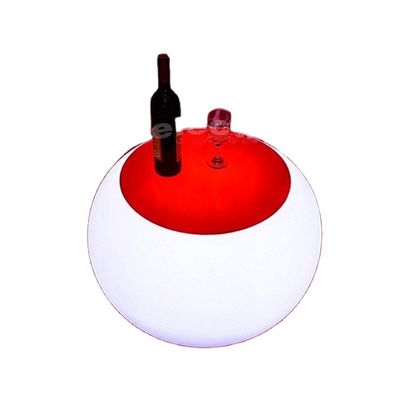 Plástico recarregável Mesa de café redonda iluminada