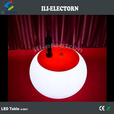 Plástico recarregável Mesa de café redonda iluminada