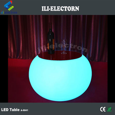 Plástico recarregável Mesa de café redonda iluminada