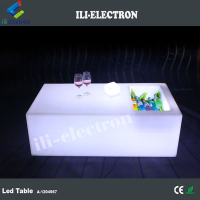 Tabela de bar com LED de plástico PE com balde de gelo/tanque de arrefecimento