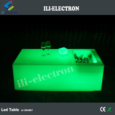 Tabela de bar com LED de plástico PE com balde de gelo/tanque de arrefecimento