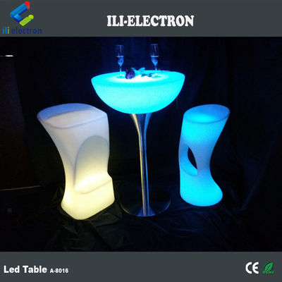 Commercial LED Light Cocktail Table, Iluminado Bar Table Wireless para a festa