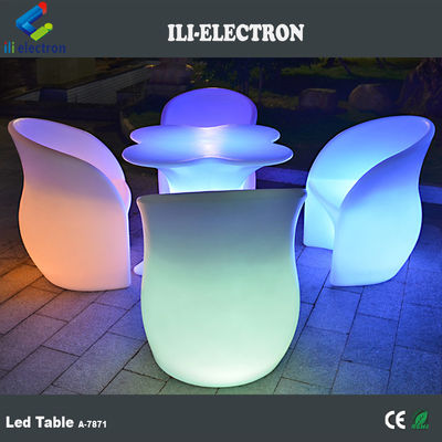 Tabelas de bar com LED incandescentes, alimentadas por baterias recarregáveis