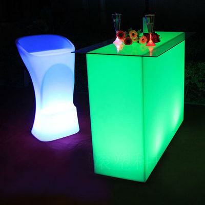 Commercial Luminoso LED Bar Counter, Retangular LED Glow Table à prova d' água