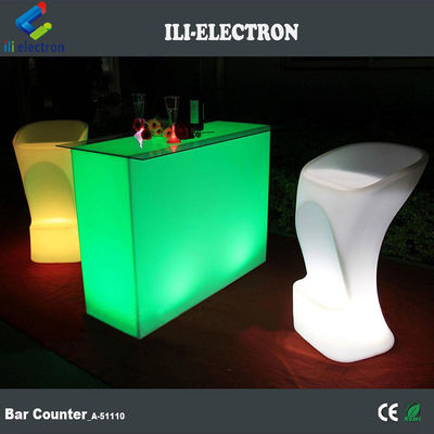 Commercial Luminoso LED Bar Counter, Retangular LED Glow Table à prova d' água