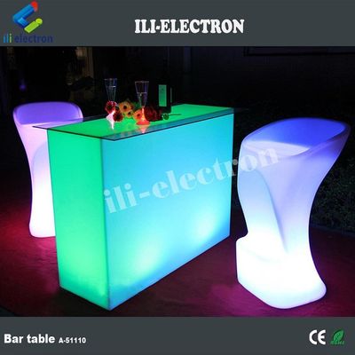 Commercial Luminoso LED Bar Counter, Retangular LED Glow Table à prova d' água