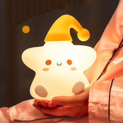 Presente criativo estrelas lâmpada de silicone pat quarto lado de cama led pequena luz noturna lindo presente de aniversário das crianças