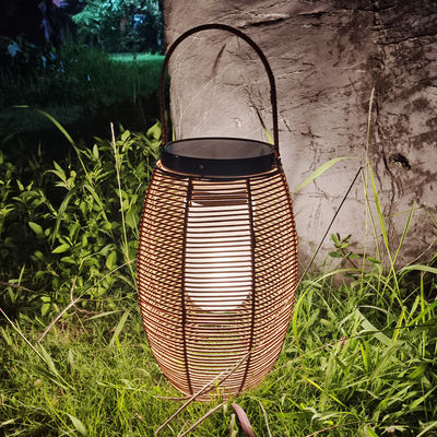 Lâmpadas solares de rotinhas de exterior tecidas Lanterna à prova d'água Para jardim paisagístico